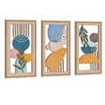 thumbnail image 1 of TOARTi Boho Wood Wall Art Mid Century Modern Framed Minimalist Colorful Geometric Cut Out Set of 3 For Living Room Bedroom Office 8x16 Inch, 1 of 9
