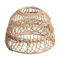 thumbnail image 1 of Boho Woven Pendant Light Shade, Handmade Rattan Lampshade for Ceiling Lamp, Natural Cane Hanging Light Cover for Kitchen Island Bedroom Decor 6x8 inch Yellow, 1 of 5