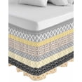 thumbnail image 1 of Boho Wrap Around Bed Skirts for Queen Bed 18" Drop,Bed Skirt with Adjustable Elastic Belt Dust Ruffle Bed Valance for Bedroom Colorful Striped Modern Geometric Abstract Art Ethnic Bed Frame Cover, 1 of 7