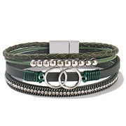 BILLBIANC Boho Wrap Bracelets Leather Cuff Bangle Gold Beaded Bracelets for Women Stackable Infinity Bracelets Jewelry with Clasp - style2;