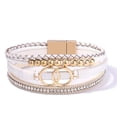 thumbnail image 1 of Boho Wrap Bracelets Leather Cuff Bangle Gold Beaded Bracelets for Women Stackable Infinity Bracelets Jewelry with Clasp - style4;, 1 of 6