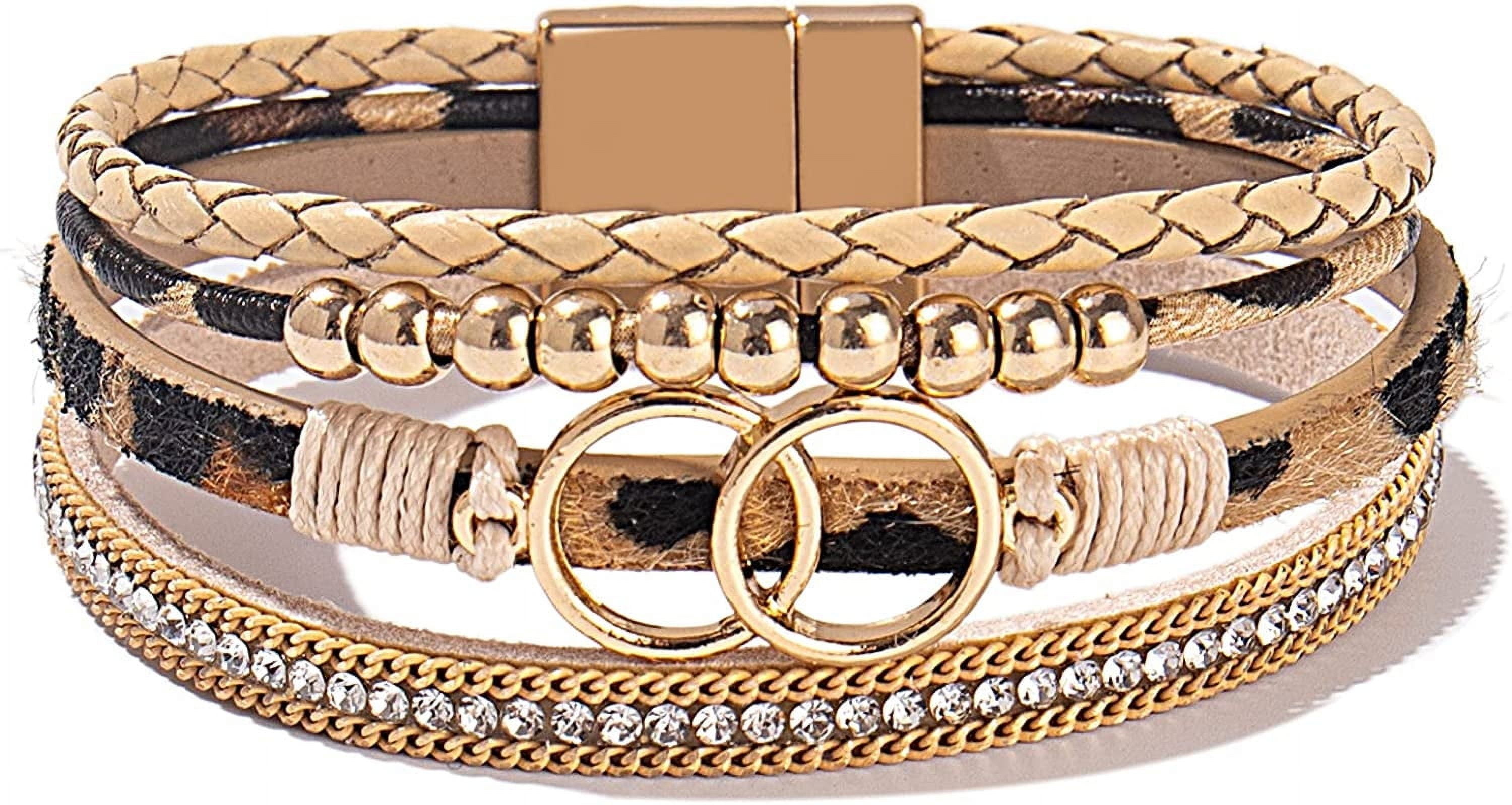 Fuqimanman2020 Infinity Love Leather Wrap Bracelet - Stackable Rhinestone Bracelet For Women & Men, Couple Gift - View #3