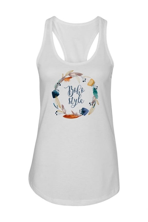 Boho Wreath Racerback Tank Women -Image by Shutterstock, Female Large
