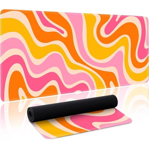 Boho XL Mouse Pad Large Desk Mat Extended Keyboard Mouse Pad Abstract Mousepad with Non-Slip Base and Stitched Edge Minimalist Mouse Mat Desk Pad 31.5 x 11.8 in Mouse Pads for Desk Home Office Gaming