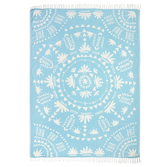 Sand Cloud Large Turkish Beach Towel - Sand Resistant - 100% Organic Turkish Cotton Yarn - Quick Dry Towel for Beach, Picnic Blanket or Throw - As Seen on Shark Tank - Boho Turquoise XL