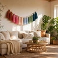 thumbnail image 1 of Boho Yarn Tassel Garland,150cm Macrame Fringe Bunting with Wooden Beads,Colorful Wall Hanging Decor for Nursery,Bedroom,Fireplace Mantel And Baby Shower Party Styling, 1 of 8