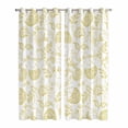 thumbnail image 1 of Boho Yellow Floral Kitchen Curtains 96 Inch Length, Vintage Farmhouse Paisley Plant Leaf Grommet Top Bedroom Living Room Curtains, Light Filtering Cafe Curtain Drapes 2 Panels Set 104''x96'', 1 of 9