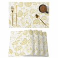 thumbnail image 1 of Boho Yellow Floral Placemats Set of 12 Vintage Farmhouse Paisley Plant Leaf Place Mats Indoor Wipeable Table Mats Washable Cloth Dining Table Placemats for Kitchen Holiday Party Home Decor 13x19 Inch, 1 of 9