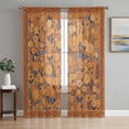thumbnail image 1 of Boho Yellow Flowers Sheer Curtains 96 Inch Length 2 Panels Set, Spring Abstract Watercolor Floral Leaf Voile Window Treatment Semi Sheer Long Curtains Drapes for Bedroom/Living Room/Kitchen 52"x96"x2, 1 of 7