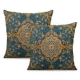 thumbnail image 1 of Boho Yellow Pattern Linen Ethnic Design Farmhouse Throw Pillow Covers 18 X 18 Inch, Set Of 2, Linen Study Sofa Cushion Cover Indoor Living Room Home Decor, 1 of 7