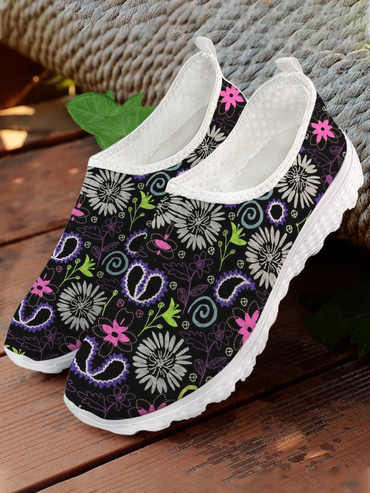 floral print loafers