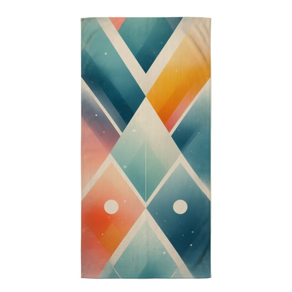 Boho beach towels A poster with a geometric design in blue