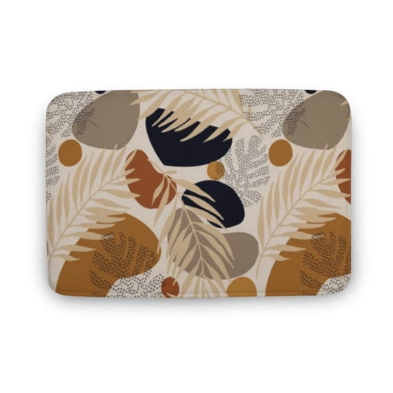 Boho desk mat Doormat, Cute beige brown forest plants flowers, botany botanical pattern Doormat,Funny Doormat, Home Decor, Welcome Mat,Indoor Doormat,Front Back Door Mat Coral Velvet Rug 16”x24”