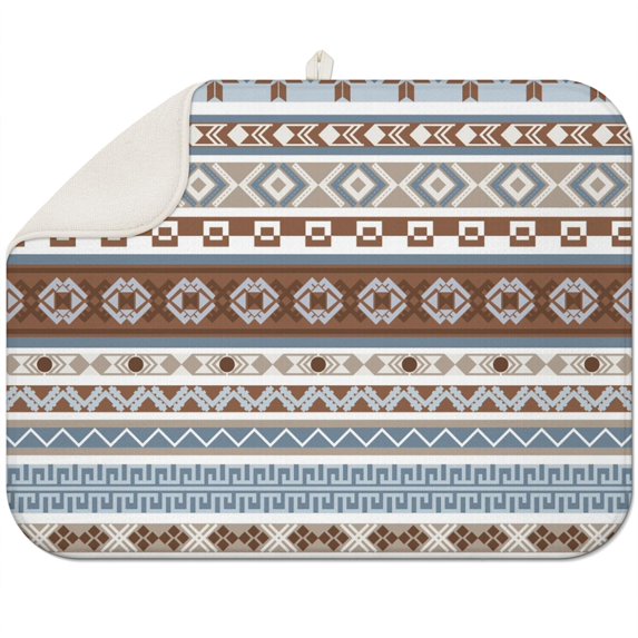 Boho dish drying mat 18x24 Inch featuring plush microfiber, strong absorbency and elegant bohemian floral design for kitchens