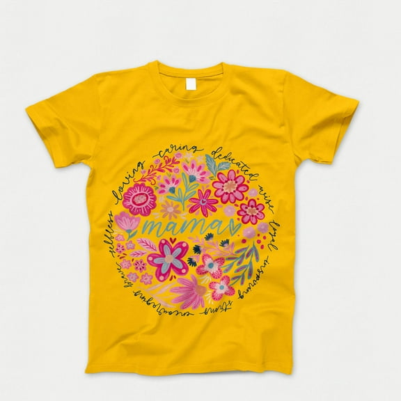 Boho floral mama T-shirt, Mom Adjectives Shirt, she is mom Tshirt, mama sublimation Tee, Abstract Floral Mothers day Gift , Gift for Mom Tee Top