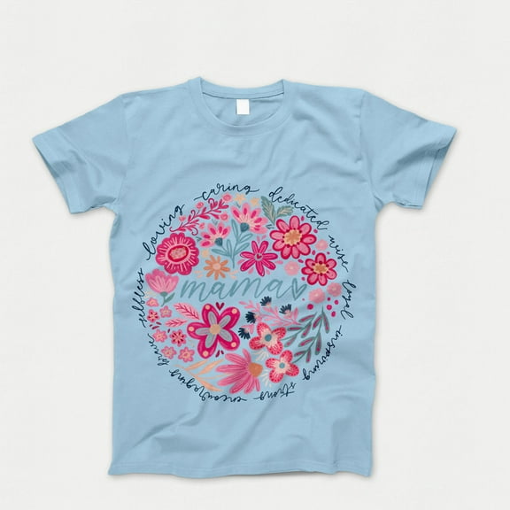 Boho floral mama T-shirt, Mom Adjectives Shirt, she is mom Tshirt, mama sublimation Tee, Abstract Floral Mothers day Gift , Gift for Mom Tee Top