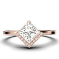 thumbnail image 1 of Boho & hippie 1.50 Carat Princess Cut Diamond Moissanite Dainty Engagement Ring, Classic Wedding Ring in 10k Solid Rose Gold, Gift For Her, Promise Ring, Anniversary Ring, 1 of 3