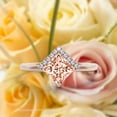 thumbnail image 1 of Boho & hippie 1.50 Carat Princess Cut Morganite And Diamond Moissanite Dainty Engagement Ring, Classic Wedding Ring in 925 Sterling Silver With 18k Rose Gold Plating, Gift For Her, Promise Ring, 1 of 3