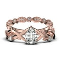 thumbnail image 1 of Boho & hippie 1.60 Carat Pear Cut Diamond Moissanite Unique Engagement Ring, Wedding Ring, Inspired And Branch Ring in 10k Solid Rose Gold, Gift For Her, Surprise, Bridal Ring Set, 1 of 4