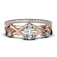 thumbnail image 1 of Boho & hippie 1.60 Carat Pear Cut Diamond Moissanite Unique Engagement Ring, Wedding Ring, Inspired And Branch Ring in 925 Sterling Silver With 18k Rose Gold Plating, Bridal Ring Set, 1 of 4