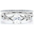 thumbnail image 1 of Boho & hippie 1.60 Carat Pear Cut Diamond Moissanite Unique Engagement Ring, Wedding Ring, Inspired And Branch Ring in 925 Sterling Silver With 18k White Gold Plating Gift For Her, Bridal Ring Set, 1 of 3