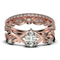thumbnail image 1 of Boho & hippie 2.10 Carat Pear Cut Diamond Moissanite Unique Engagement Ring, Wedding Ring, Inspired And Branch Ring in 10k Solid Rose Gold, Gift For Her, Surprise, Trio Ring Set, 1 of 4