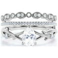 thumbnail image 1 of Boho & hippie 2.10 Carat Pear Cut Diamond Moissanite Unique Engagement Ring, Wedding Ring, Inspired And Branch Ring in 10k Solid White Gold, Gift For Her, Surprise, Promise Ring, Trio Ring Set, 1 of 3
