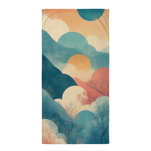 Boho oversized beach towels A landscape with trees and mountains in the background beach towela extra large beach towel microfiber towel travel beach towels for adults