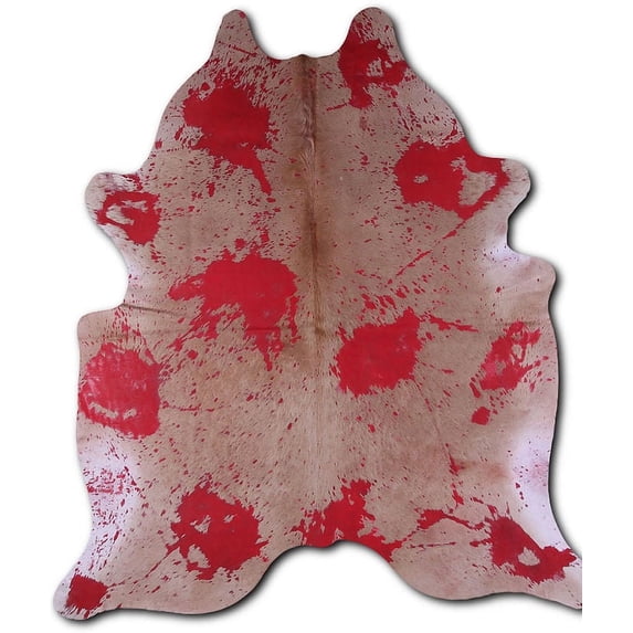 Boho-soul cowhide rugs for sale DISTRESSED RED rug