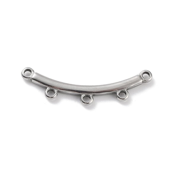 Boho style 304 Stainless Steel Multi-Strand Links Curved Stick Stainless Steel color 9x29.5x2mm Hole: 1.4mm