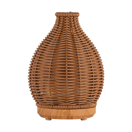 SpaRoom BohoMist Essential Oil Ultrasonic Misting Diffuser for Aromatherapy, Natural Rattan