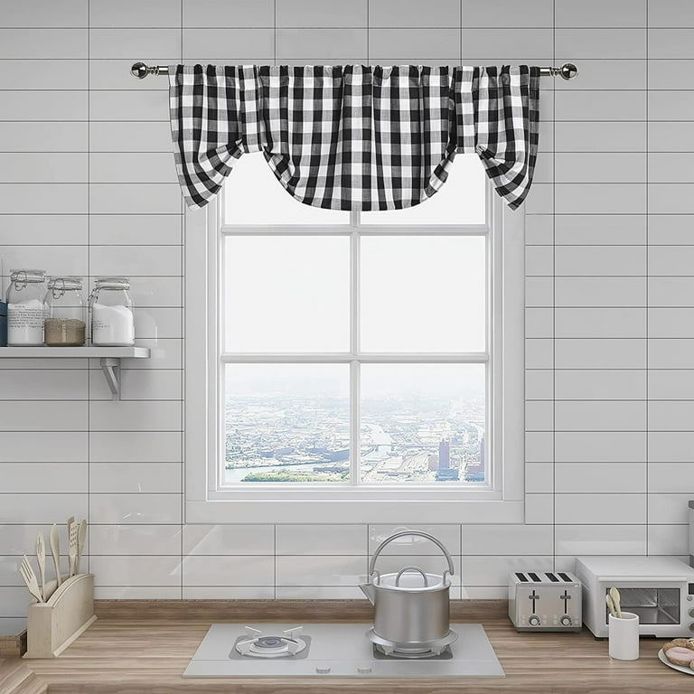 Black and white kitchen cheap curtains