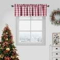 thumbnail image 1 of Bohogeo Buffalo Check Kitchen Curtain Valances, Rod Pocket Plaid Cafe Red Curtains for Window Treatment, 55" x 15", Red/White, 1 of 7