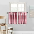 thumbnail image 1 of Bohogeo Buffalo Plaid Red Cafe Tier Curtains for Kitchen, Rod Pocket Check Gingham Farmhouse Window Curtain Drapes,28"x36",Red/White, Set of 2, 1 of 6