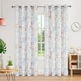 thumbnail image 1 of Bohogeo Floral Colorful Botanical Print Living Room Curtain Panels, Watercolor Grommet Farmhouse Red Flower Pattern Window Treatment Drapes for Bedroom, 56" W x 95" L, Multicolor, Set of 2, 1 of 9