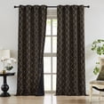 thumbnail image 1 of Bohogeo Full Blackout Window Curtain Panels for Bedroom,Black Modern Room Darkening Drapes with Gold Geo Metallic Moroccan Pattern Printed,Grommet Window Treatment,52" Wx84 L(Pack of 2),Black/Gold, 1 of 6