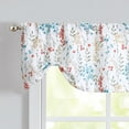 thumbnail image 1 of Bohogeo Semi Sheer Floral Tie-up Kitchen Curtain Valance Botanical Flower Leaves Print, 56" x 15", Watercolor, 1 Panel, 1 of 6