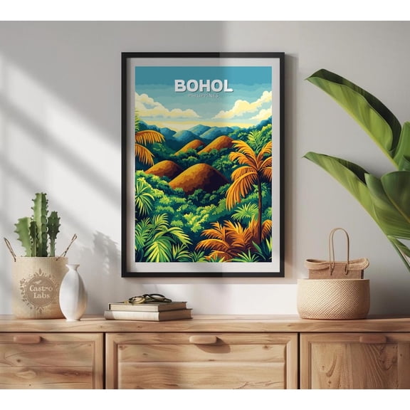 Bohol Chocolate Hills Wall Art Print, Unframed Paper Poster 24x36in