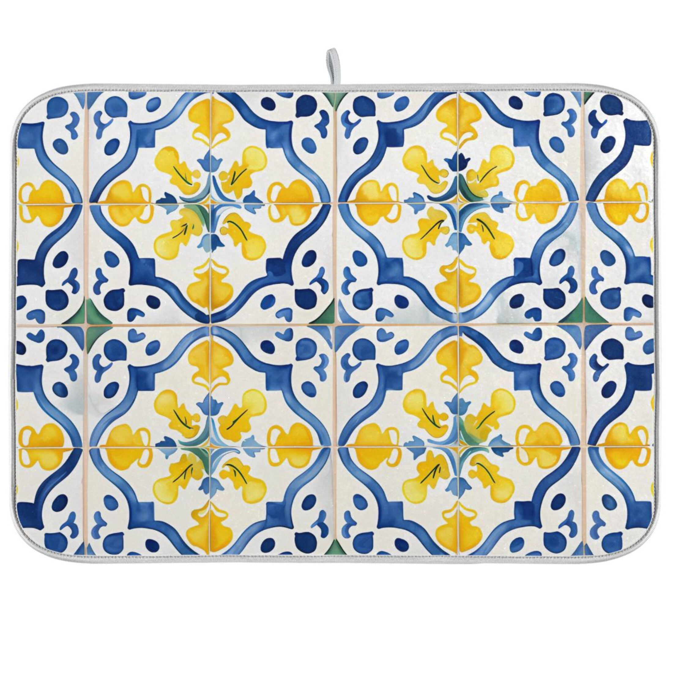 Bohomia Blue and Yellow Dish Drying Mat Microfiber Kitchen Pad Large ...