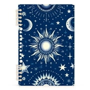Bohomia Moon and Stars Spiral Journal Notebook College Ruled Notebook 8.3" x 5.7" A5 Lined Thick Paper Page