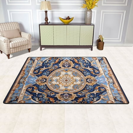 Bohomia Pattern Area Rug Washable 72 x 48 Floor Carpet Mat Non Slip for Bedroom Living Room Kids Room Home Decor