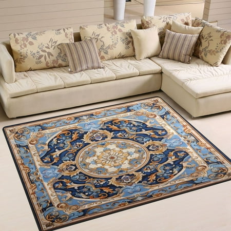 Bohomia Pattern Area Rug Washable 80 x 58 Floor Carpet Mat Non Slip for Bedroom Living Room Home Decor