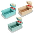 thumbnail image 1 of Bohorizon 3 Pack Silicone Snack Containers with Lids, Reusable Box with Removable Sauce Compartments (Nature), 1 of 7