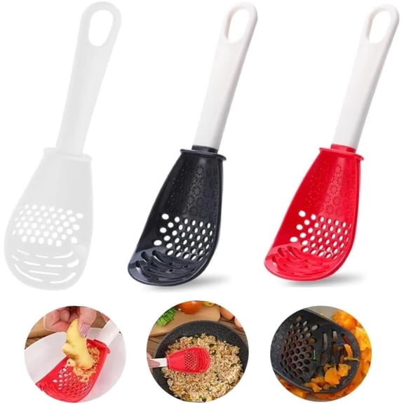 Bohorizon 3PCS 6 in 1 Multifunctional Kitchen Cooking Spoon, Resistant Spatula Spoon for Cooking