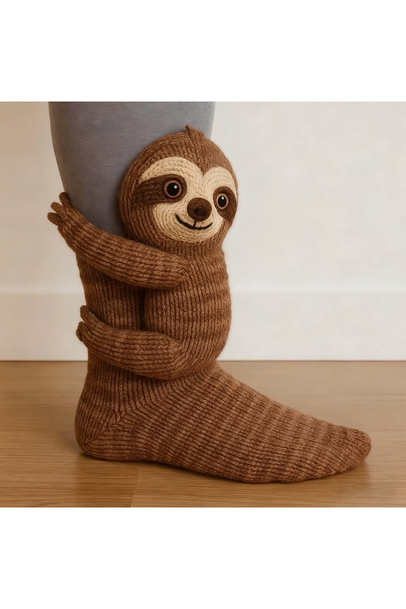 3d Knit Animal Socks for Women, Funny Cute Animal Socks, Christmas Gifts (sloth)