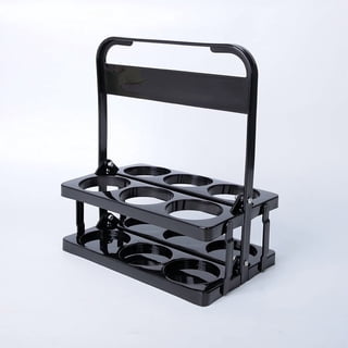 Bohorizon 6 Cup Drink Carrier for Delivery, Foldable Coffee Cup Holder with Handle for Travel (Black)