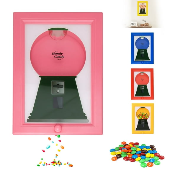 Bohorizon Candy Dispenser Picture Frame, Wall Mounted Handy Gumball Machine (Pink)