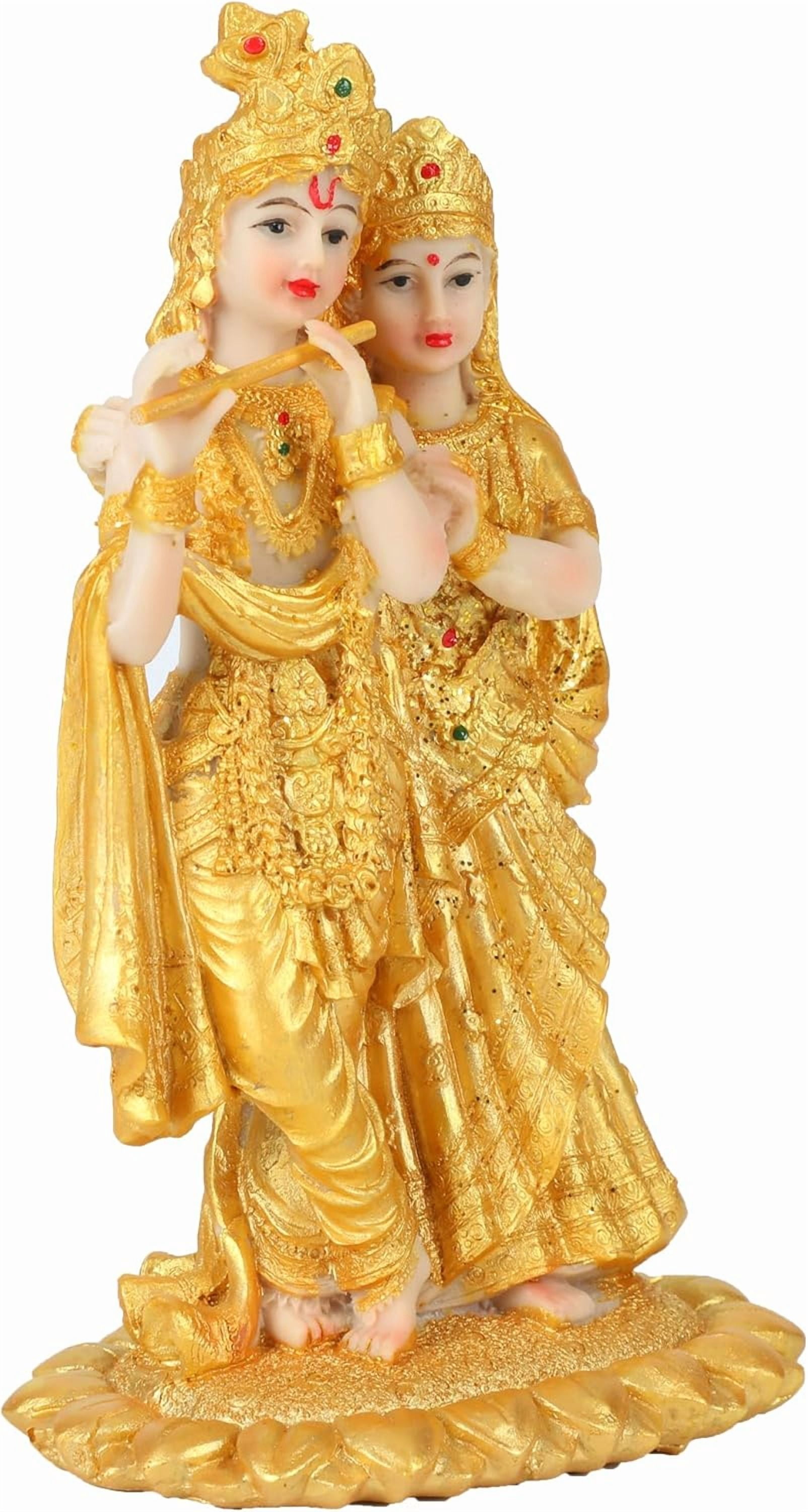 Minakari Statue Traditional Indian Festive Sculpture Home Office Party Gift Decoration (White Cow And Calf