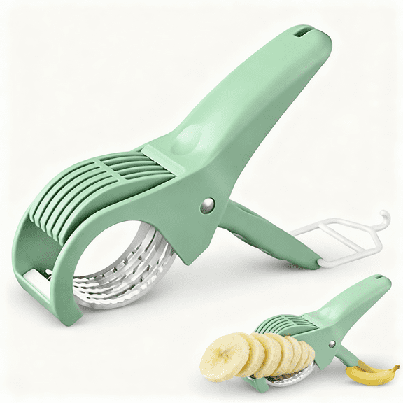 Bohorizon Manual Banana Slicer, Cutter Gadget for Fruit Vegetable and Grape (Green)