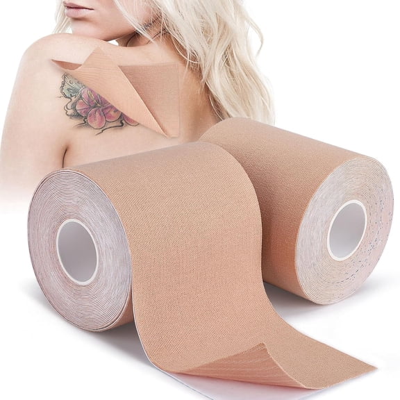 Bohorizon Tattoo Cover Up Tape, 3"x16.4ft Tattoo Cover Up Patch, Pack of 2, Skin Color